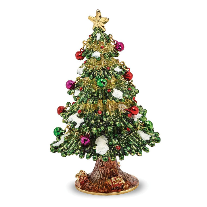 Bejeweled Christmas Tree Trinket Box with Charm Pendant