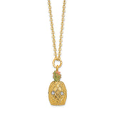 Bejeweled Large Welcome Pineapple Trinket Box with Charm Pendant