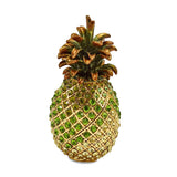 Bejeweled Large Welcome Pineapple Trinket Box with Charm Pendant