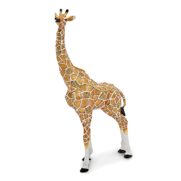 Bejeweled Large Giraffe Trinket Box with Charm Pendant