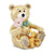 Bejeweled Two Teddy Bears Trinket Box with Charm Pendant