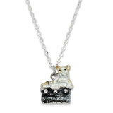 Bejeweled Miss Kitty in Purse Trinket Box with Charm Pendant