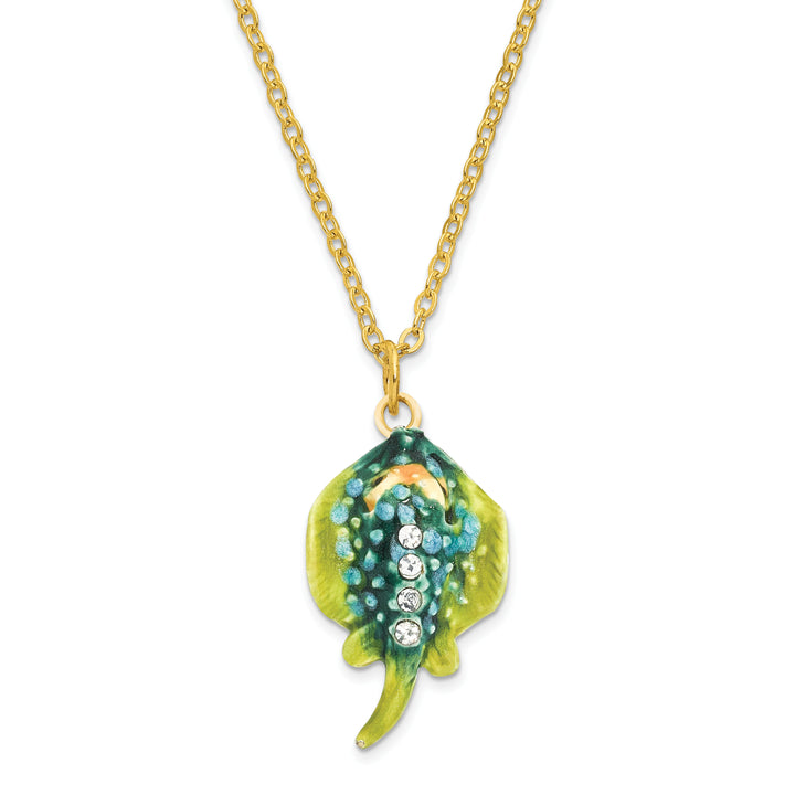 Bejeweled Stingray Trinket Box with Charm Pendant