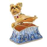 Bejeweled Twinkles Puppy Purse Trinket Box with Charm Pendant
