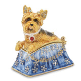 Bejeweled Twinkles Puppy Purse Trinket Box with Charm Pendant