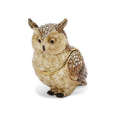 Bejeweled Hootie Owl Trinket Box with Charm Pendant