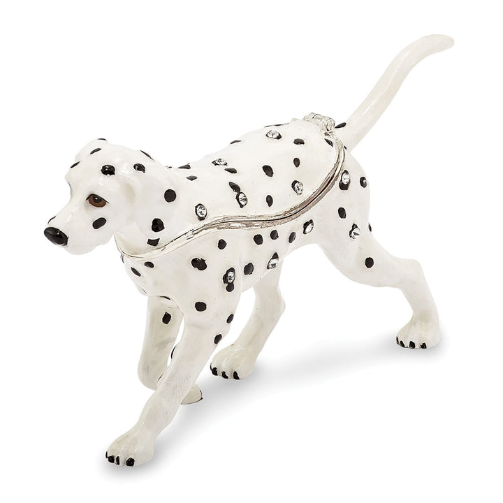 Bejeweled Dalmatian Trinket Box with Charm Pendant