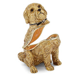 Bejeweled Wheaten Terrier Dog Trinket Box with Charm Pendant