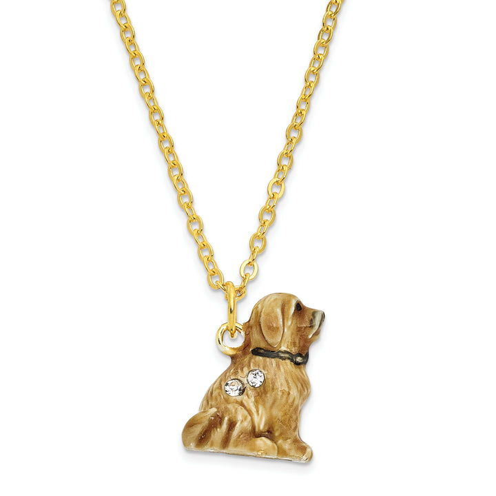 Bejeweled Wheaten Terrier Dog Trinket Box with Charm Pendant