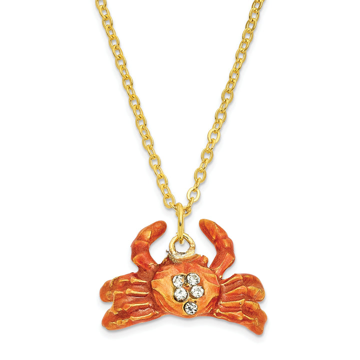 Bejeweled Large Crabulous Trinket Box with Charm Pendant