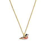 Bejeweled Wood Duck Trinket Box with Charm Pendant