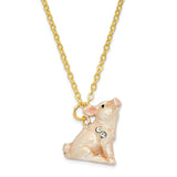 Bejeweled Bashful Pig Trinket Box with Charm Pendant