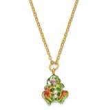 Bejeweled Psychedelic Frog Trinket Box with Charm Pendant
