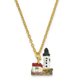 Bejeweled Lighthouse Trinket Box with Charm Pendant