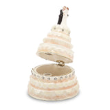 Bejeweled I Do Wedding Cake Trinket Box with Charm Pendant