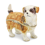 Bejeweled Shih-Tzu Trinket Box with Charm Pendant