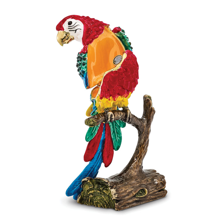 Bejeweled Goldnose Parrot Trinket Boxwith Charm Pendant