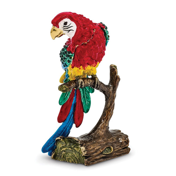 Bejeweled Goldnose Parrot Trinket Boxwith Charm Pendant