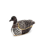 Bejeweled Loon Duck Trinket Box with Charm Pendant