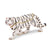 Bejeweled White Tiger Trinket Box with Charm Pendant