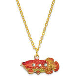 Bejeweled Koi Fish Trinket Box with Charm Pendant