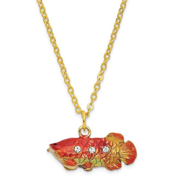 Bejeweled Koi Fish Trinket Box with Charm Pendant