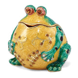 Bejeweled Bubba the Bullfrog Trinket Box with Charm Pendant