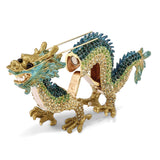 Bejeweled Chi Dragon Trinket Box with Charm Pendant