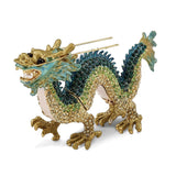 Bejeweled Chi Dragon Trinket Box with Charm Pendant
