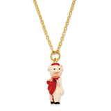 Bejeweled Waitress Pig Trinket Box with Charm Pendant