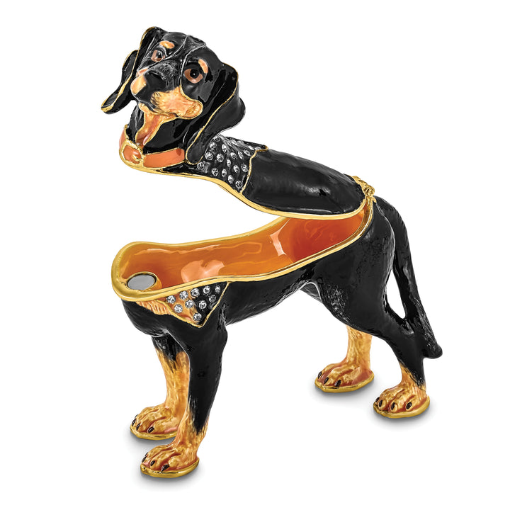 Lux by Jere Bejeweled KNOX Bluetick Coonhound Trinket Box