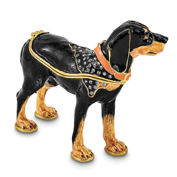 Lux by Jere Bejeweled KNOX Bluetick Coonhound Trinket Box