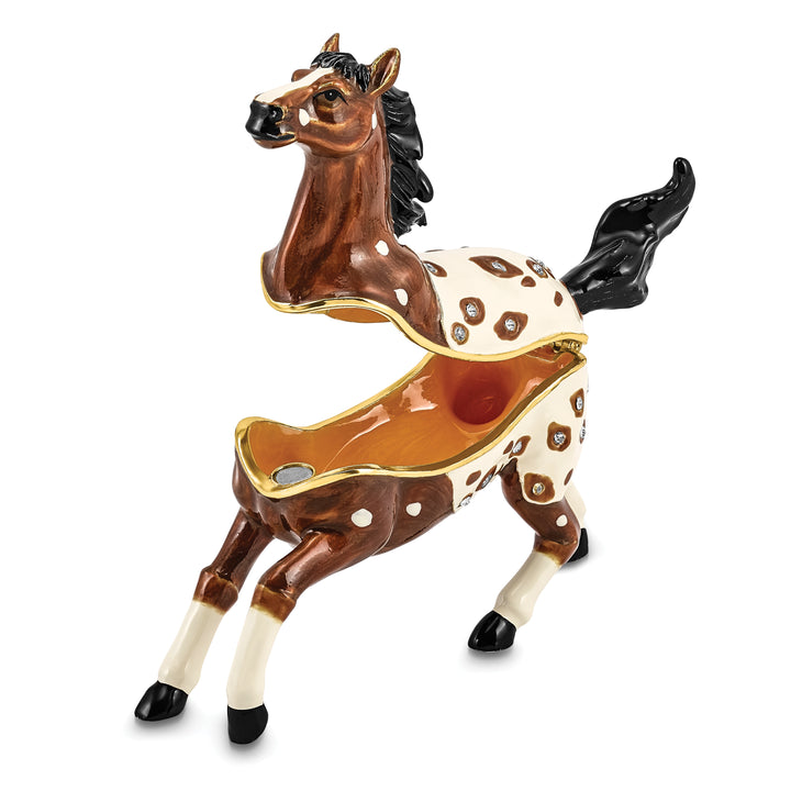 Lux by Jere Bejeweled ASPEN Appaloosa Horse Trinket Box