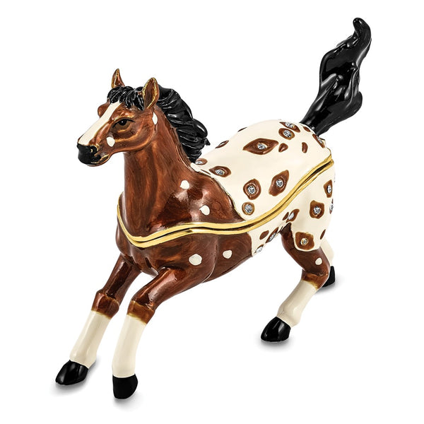 Lux by Jere Bejeweled ASPEN Appaloosa Horse Trinket Box