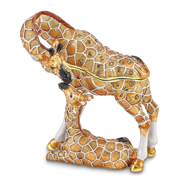 Lux by Jere Bejeweled JASMIN & JASPER Mother & Baby Giraffes Trinket Box