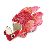 Lux by Jere Bejeweled FLORA Red & Pink Fish Trinket Box
