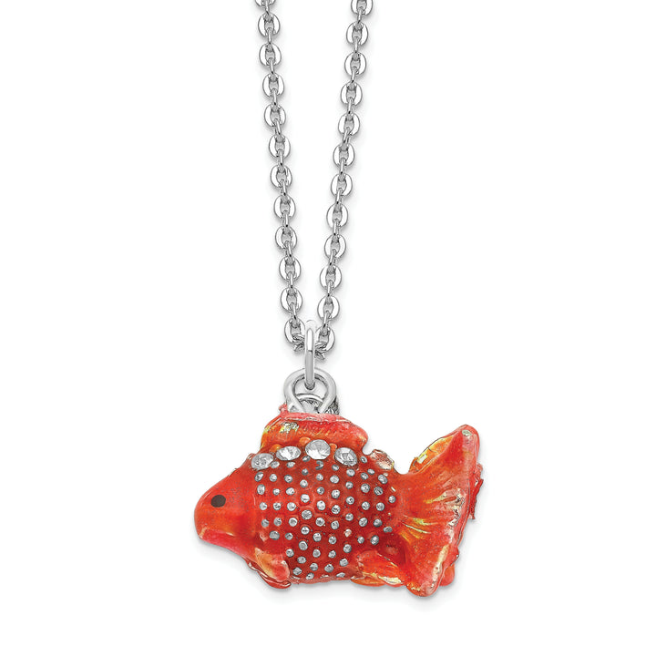 Lux by Jere Bejeweled FLORA Red & Pink Fish Trinket Box