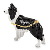 Lux by Jere Bejeweled BRUNO Border Collie Trinket Box