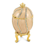 Lux by Jere Bejeweled CAPTIVATING CROWN Champagne Egg Trinket Box