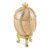Lux by Jere Bejeweled CAPTIVATING CROWN Champagne Egg Trinket Box