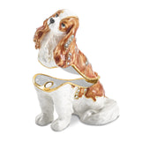 Lux by Jere Bejeweled HENRIETTA Maria Cavalier King Charles Spaniel Trinket Box