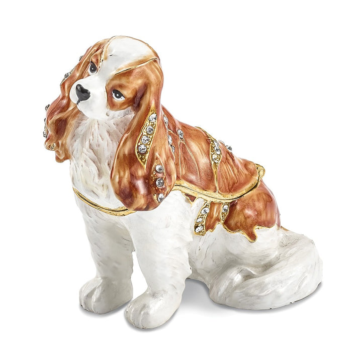 Lux by Jere Bejeweled HENRIETTA Maria Cavalier King Charles Spaniel Trinket Box