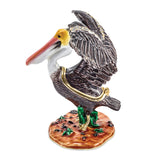 Lux by Jere Bejeweled PEPPY Pelican in Marsh Trinket Box