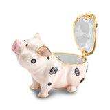 Lux by Jere Bejeweled PETUNIA Spotted Pig Trinket Box