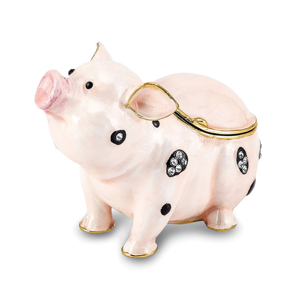 Lux by Jere Bejeweled PETUNIA Spotted Pig Trinket Box