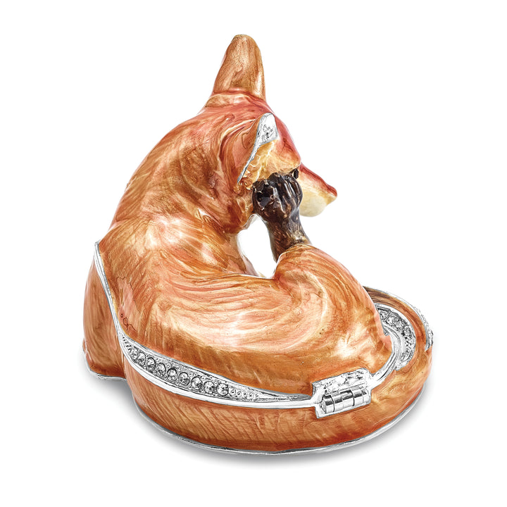 Lux by Jere Bejeweled EINSTEIN Red Fox Trinket Box