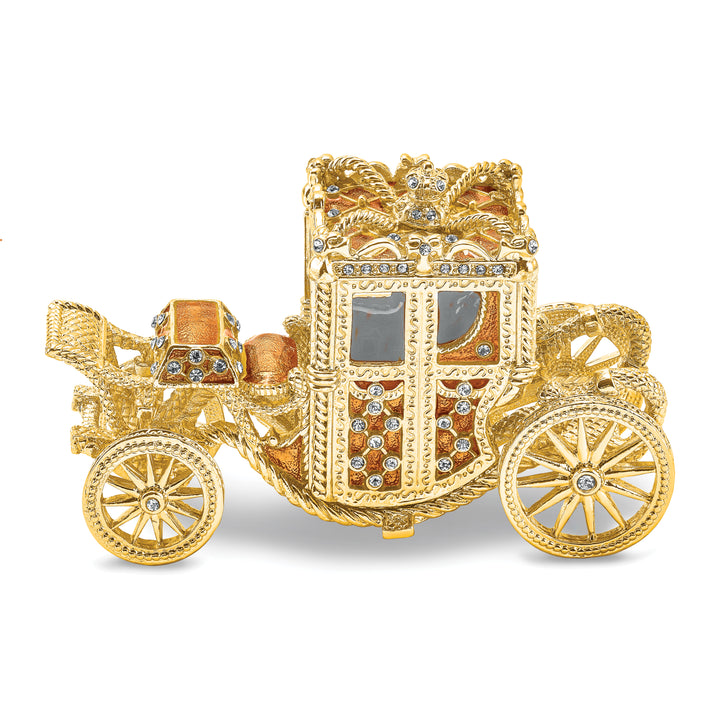 Lux by Jere Bejeweled IMPERIAL Golden Carriage Trinket Box