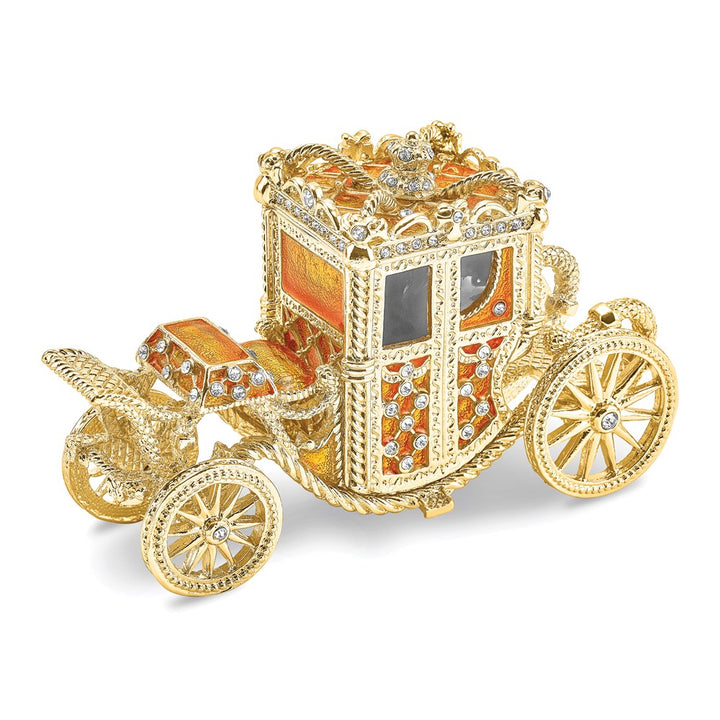 Lux by Jere Bejeweled IMPERIAL Golden Carriage Trinket Box
