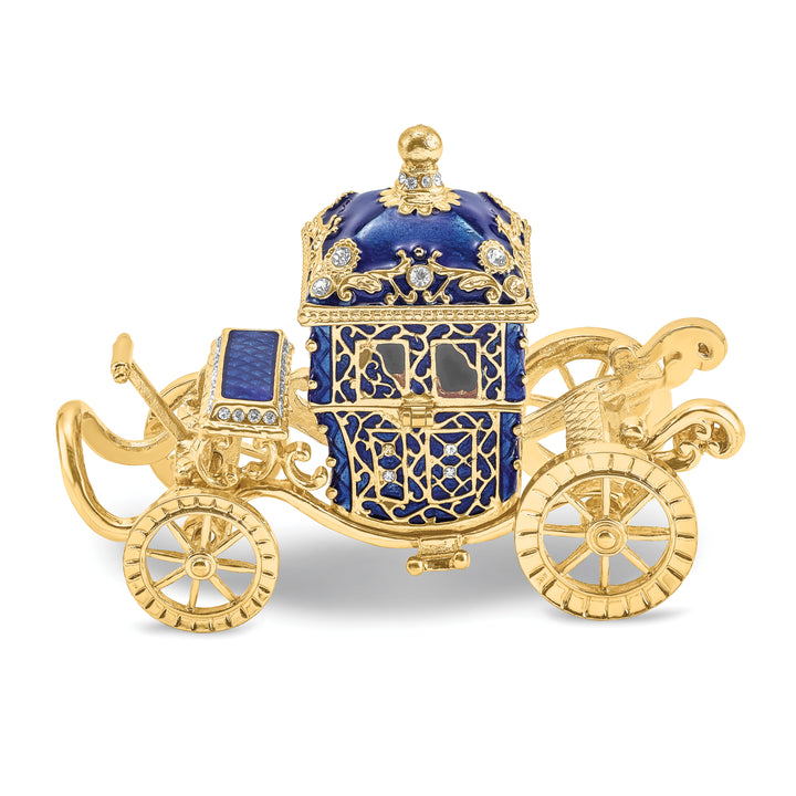 Lux by Jere Bejeweled ROYAL BLUE Carriage Trinket Box