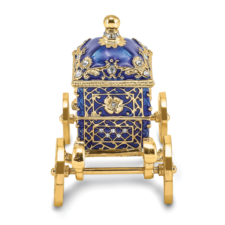Lux by Jere Bejeweled ROYAL BLUE Carriage Trinket Box